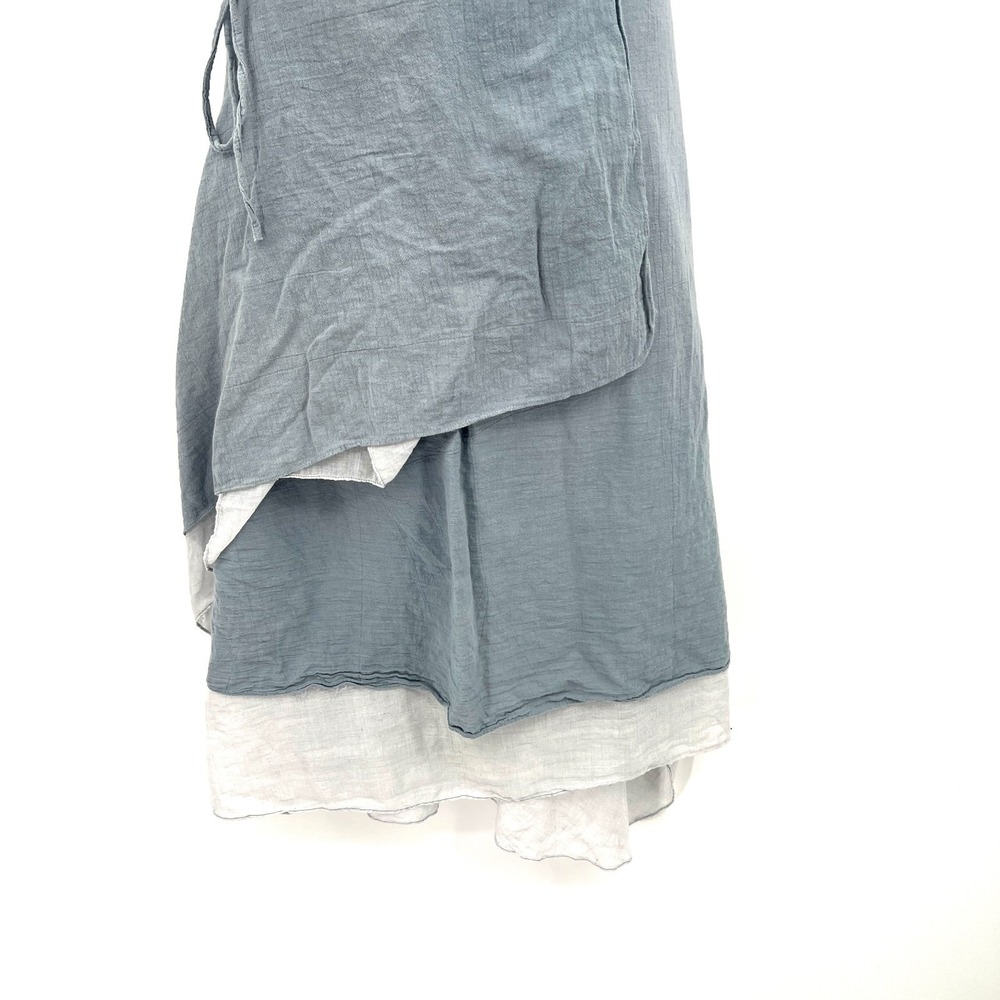 Rubyzaar 100% cotton fairy wrap maxi skirt light blue boho coquette fairycore L - Picture 2 of 5